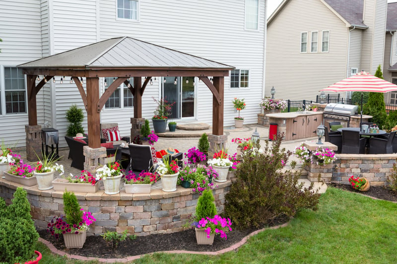 Backyard space with sitting area and a garden